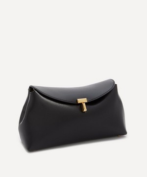 Toteme - T-Lock Black Leather Clutch image number 1