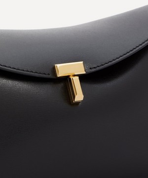 Toteme - T-Lock Black Leather Clutch image number 3