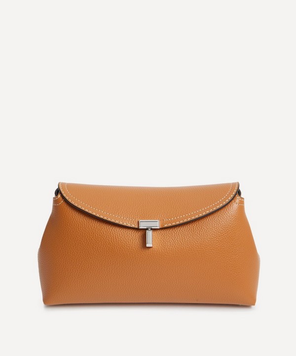 Toteme - T-Lock Tan Leather Clutch image number null