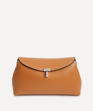 Toteme - T-Lock Tan Leather Clutch image number 0