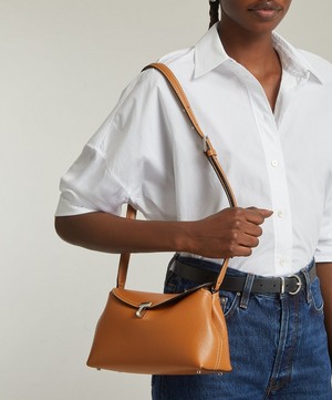 Toteme - T-Lock Tan Leather Clutch image number 1