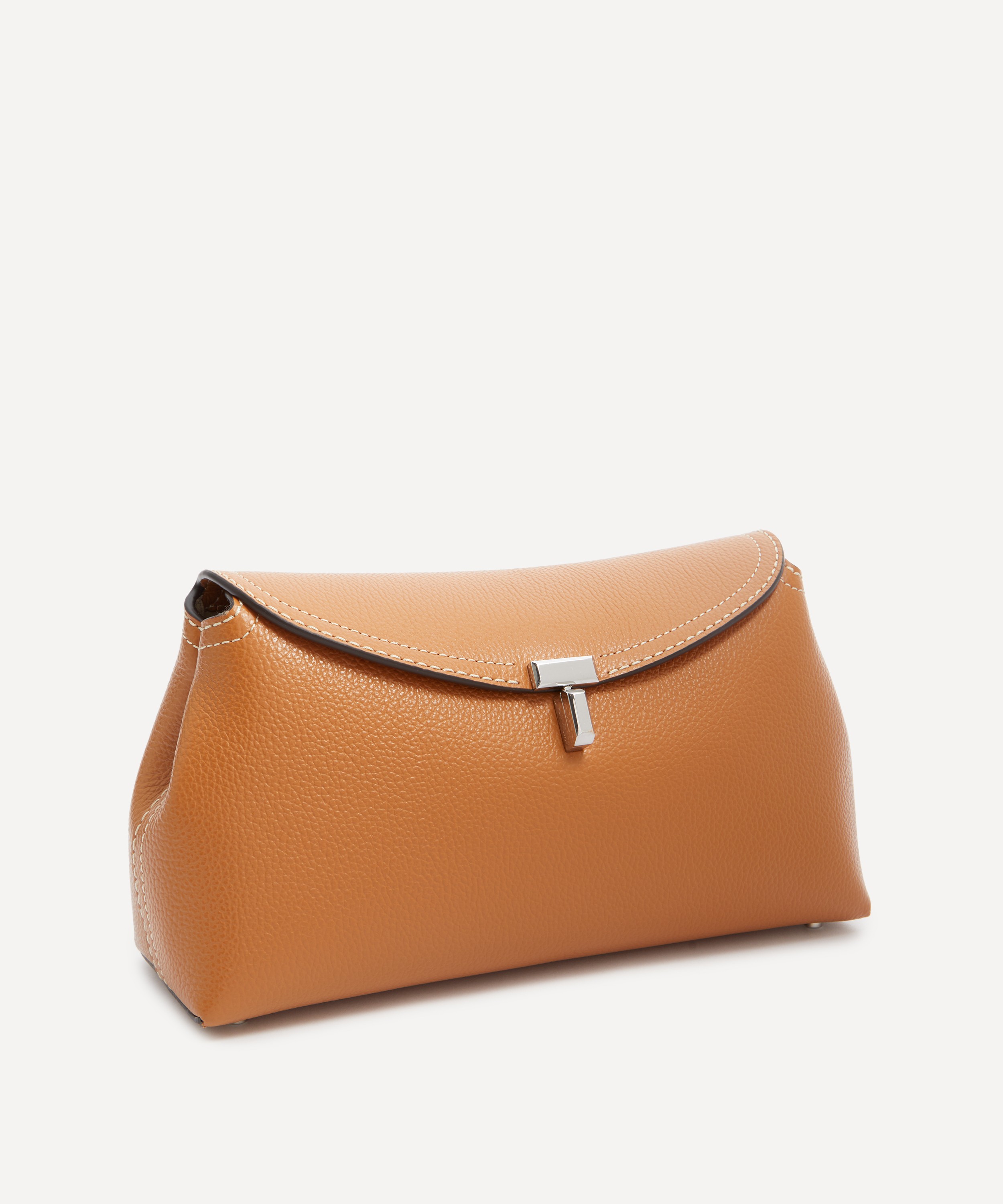 Toteme - T-Lock Tan Leather Clutch image number 2