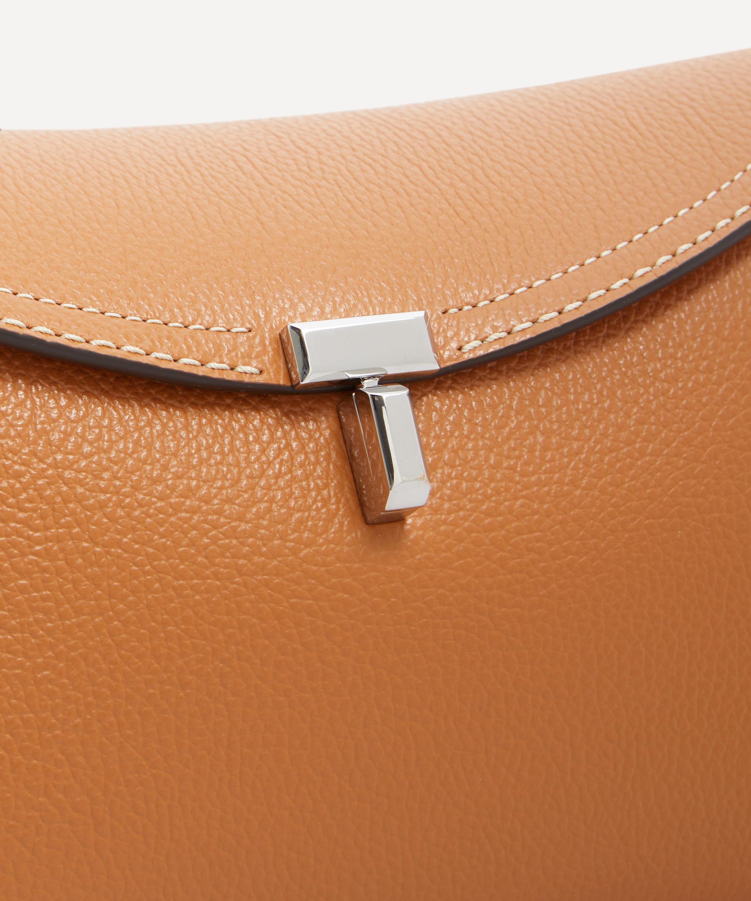 Toteme - T-Lock Tan Leather Clutch image number 4