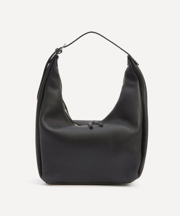Toteme - Belt Hobo Black Grain Leather Shoulder Bag