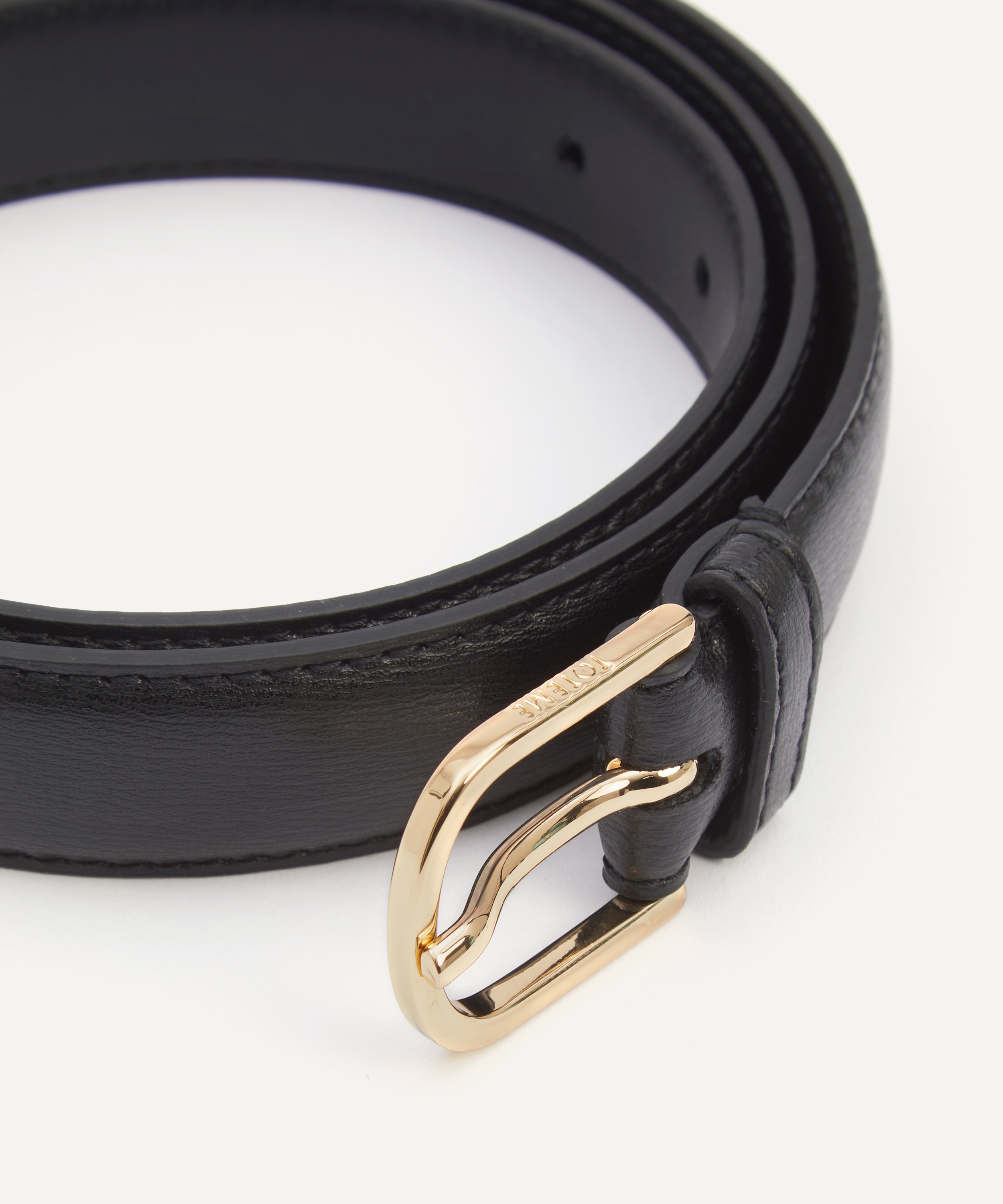 Toteme Slim Black Leather Trouser Belt