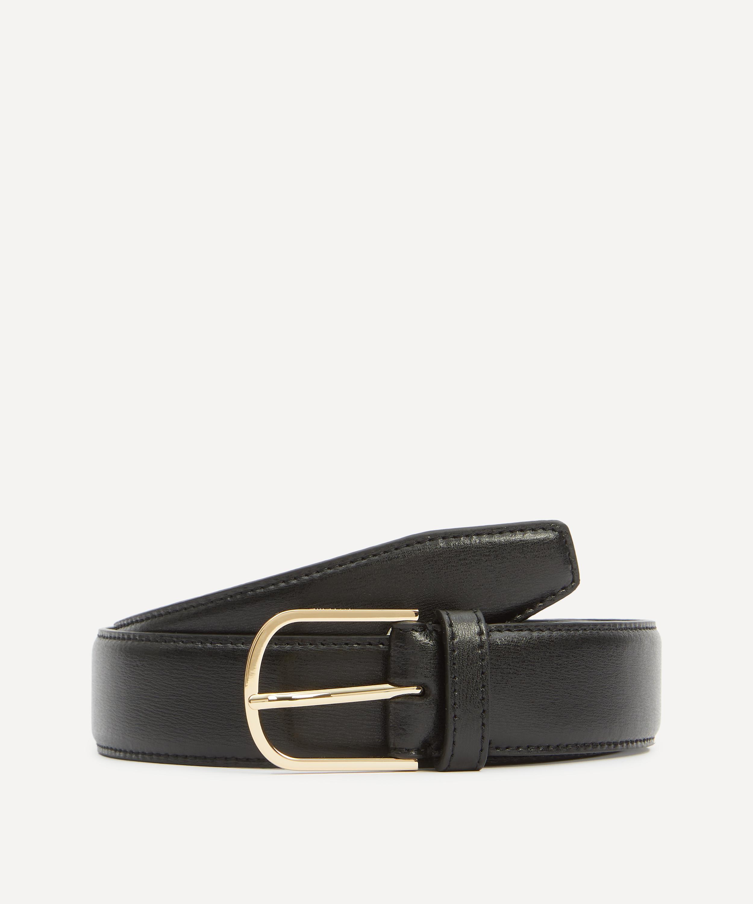 Toteme - Wide Black Leather Trouser Belt image number 0