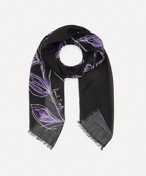 Paul Smith - Laurel Leaf Embroidered Wool Scarf image number 1