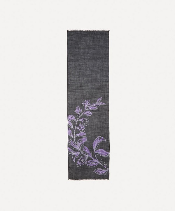 Paul Smith - Laurel Leaf Embroidered Wool Scarf