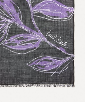 Paul Smith - Laurel Leaf Embroidered Wool Scarf image number 2
