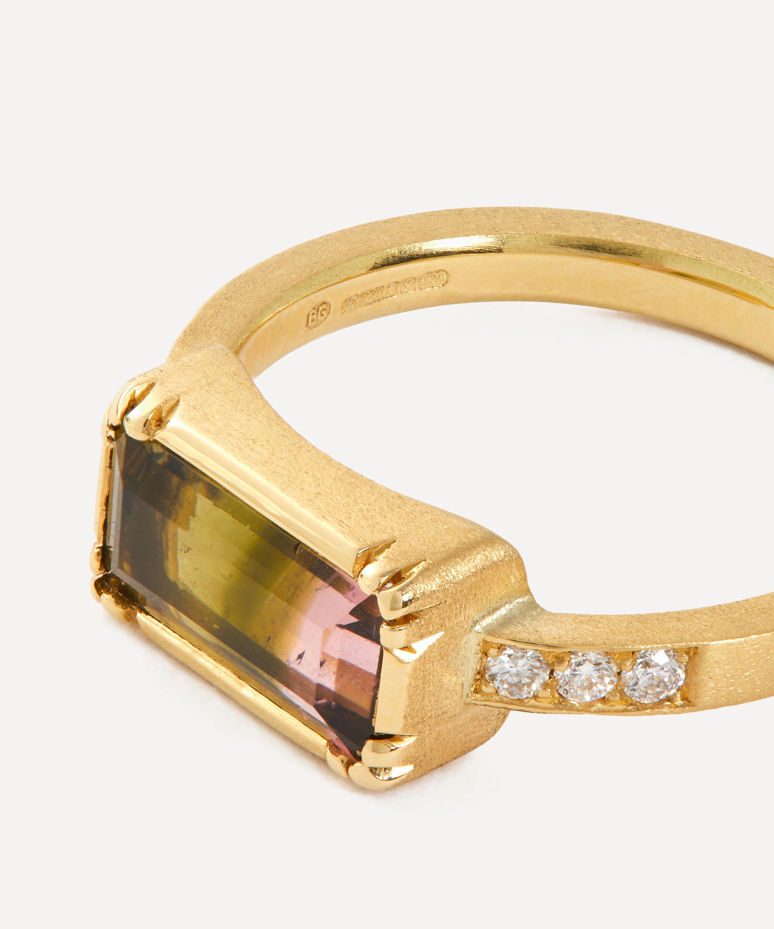 Brooke Gregson - 18ct Gold Bicolour Tourmaline and Diamond Ring image number 2