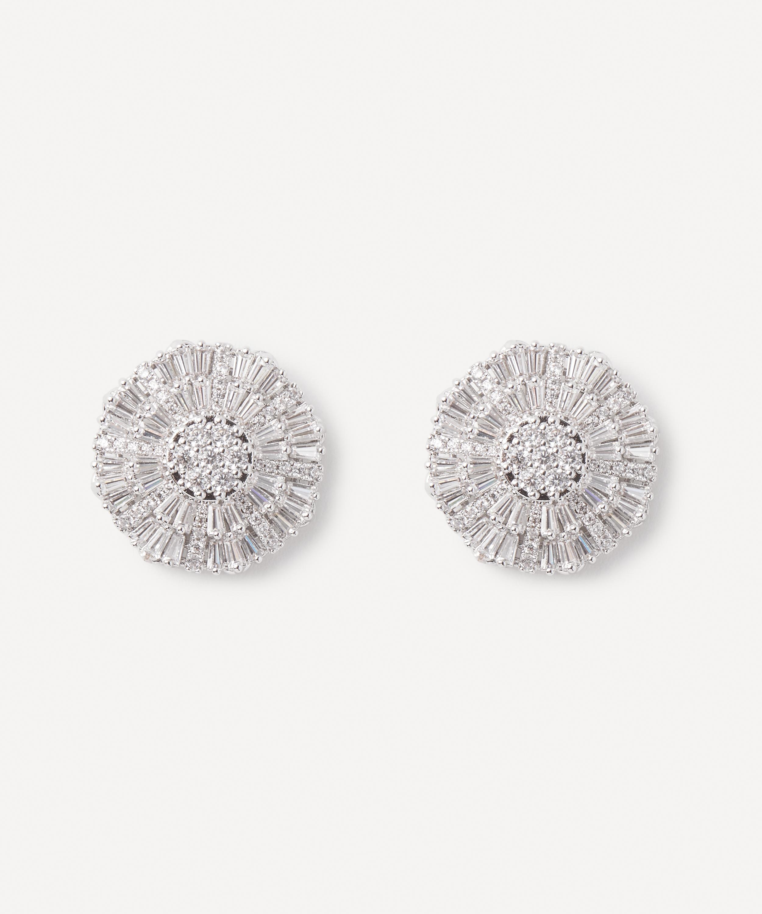 CZ by Kenneth Jay Lane - Rhodium-Plated Starburst Stud Earrings