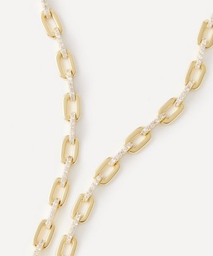 CZ by Kenneth Jay Lane - Gold-Plated Pavé Cubic Zirconia Link Chain Necklace image number 1