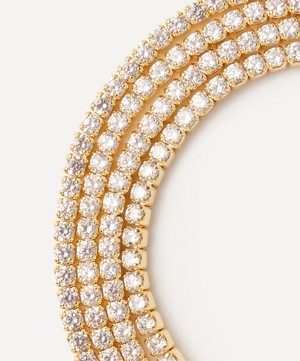 CZ by Kenneth Jay Lane - Gold-Plated Round Cubic Zirconia Fringe Lariat Necklace image number 1