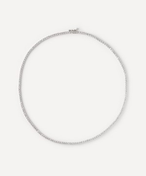 CZ by Kenneth Jay Lane - Rhodium-Plated Delicate Round Tennis Necklace image number 0