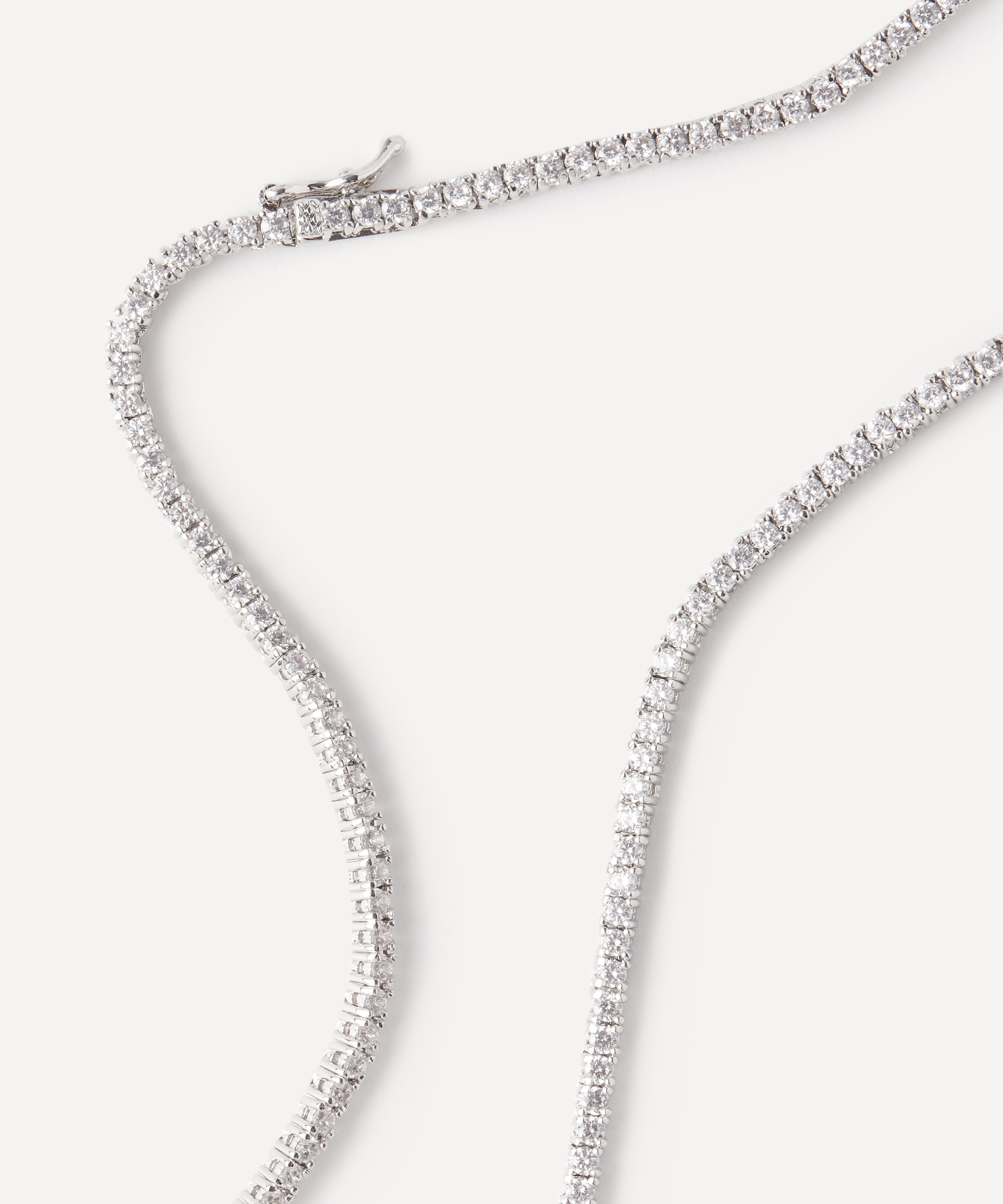 CZ by Kenneth Jay Lane - Rhodium-Plated Delicate Round Tennis Necklace image number 1
