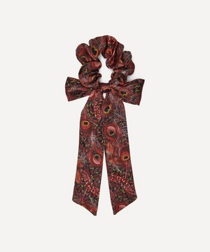 Liberty - Peacock Manor Silk Bow Scrunchie image number 0
