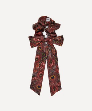 Liberty - Peacock Manor Silk Bow Scrunchie image number 1