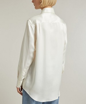 With Nothing Underneath - The Boyfriend Silk Satin Shirt image number 3