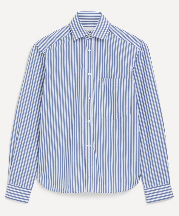 With Nothing Underneath - The Classic Poplin Royal Blue Stripe Shirt image number null