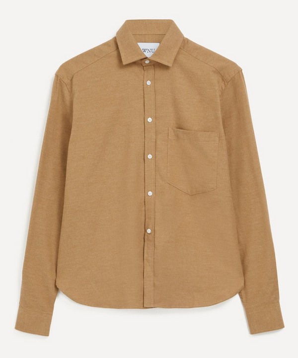 With Nothing Underneath - The Boyfriend Fine Brushed Cotton and Cashmere Shirt image number null