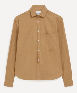 With Nothing Underneath - The Boyfriend Fine Brushed Cotton and Cashmere Shirt image number 0