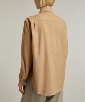With Nothing Underneath - The Boyfriend Fine Brushed Cotton and Cashmere Shirt image number 3