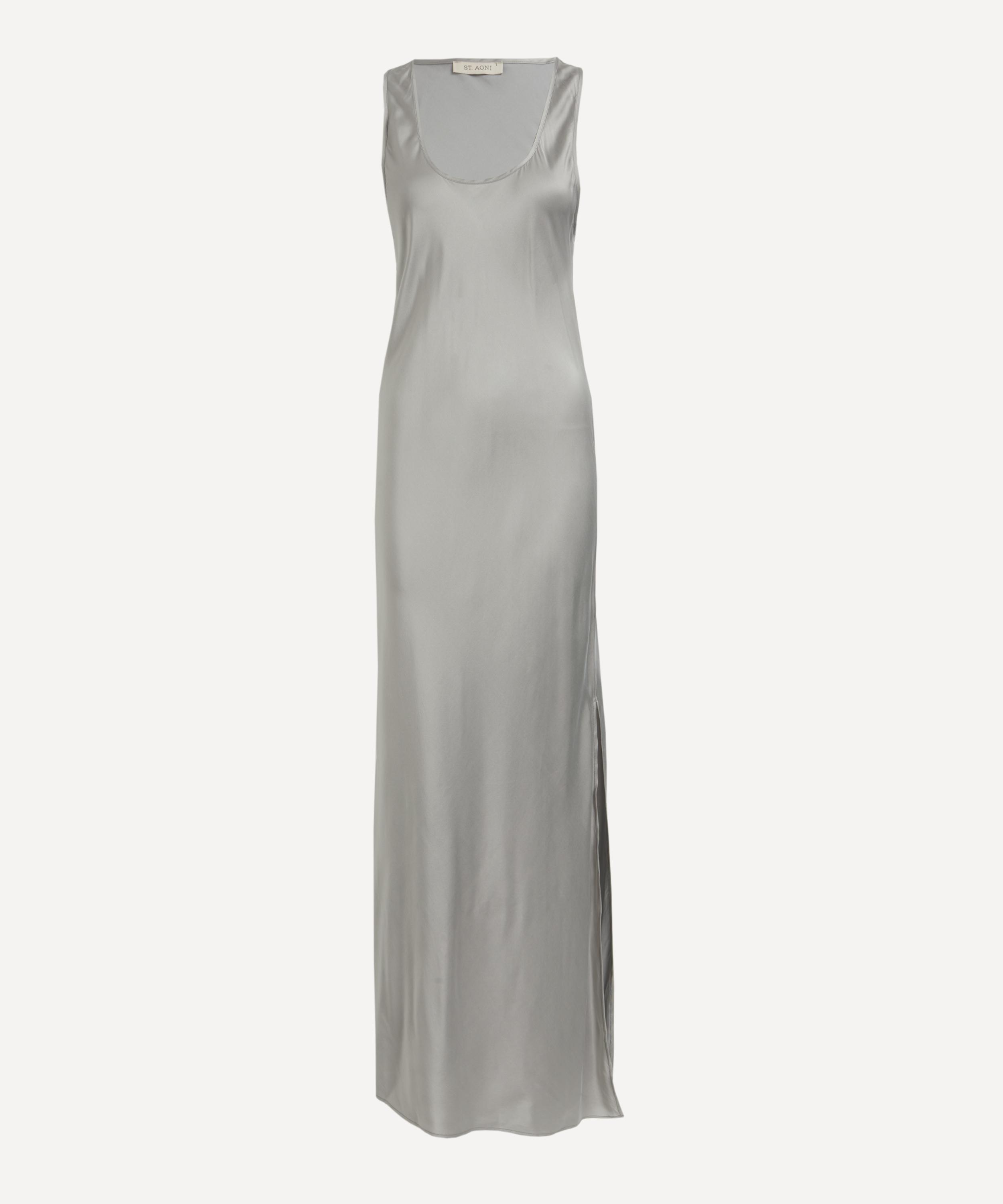 St. Agni Silver Bias Tank Dress