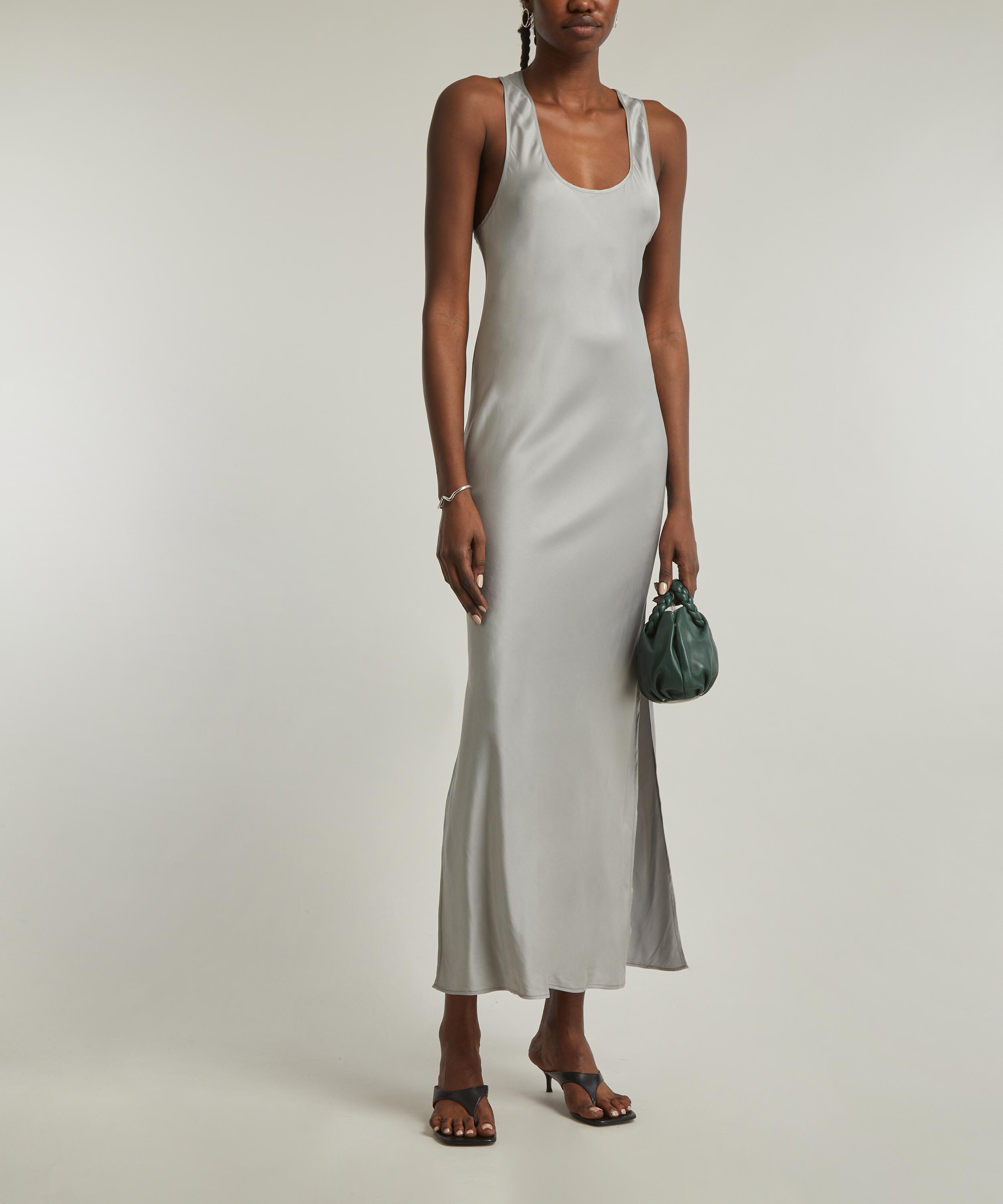 St. Agni Silver Bias Tank Dress