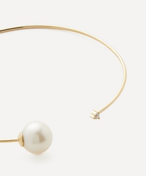 Mizuki - 14ct Gold Pearl and Diamond Cuff Bracelet image number 1