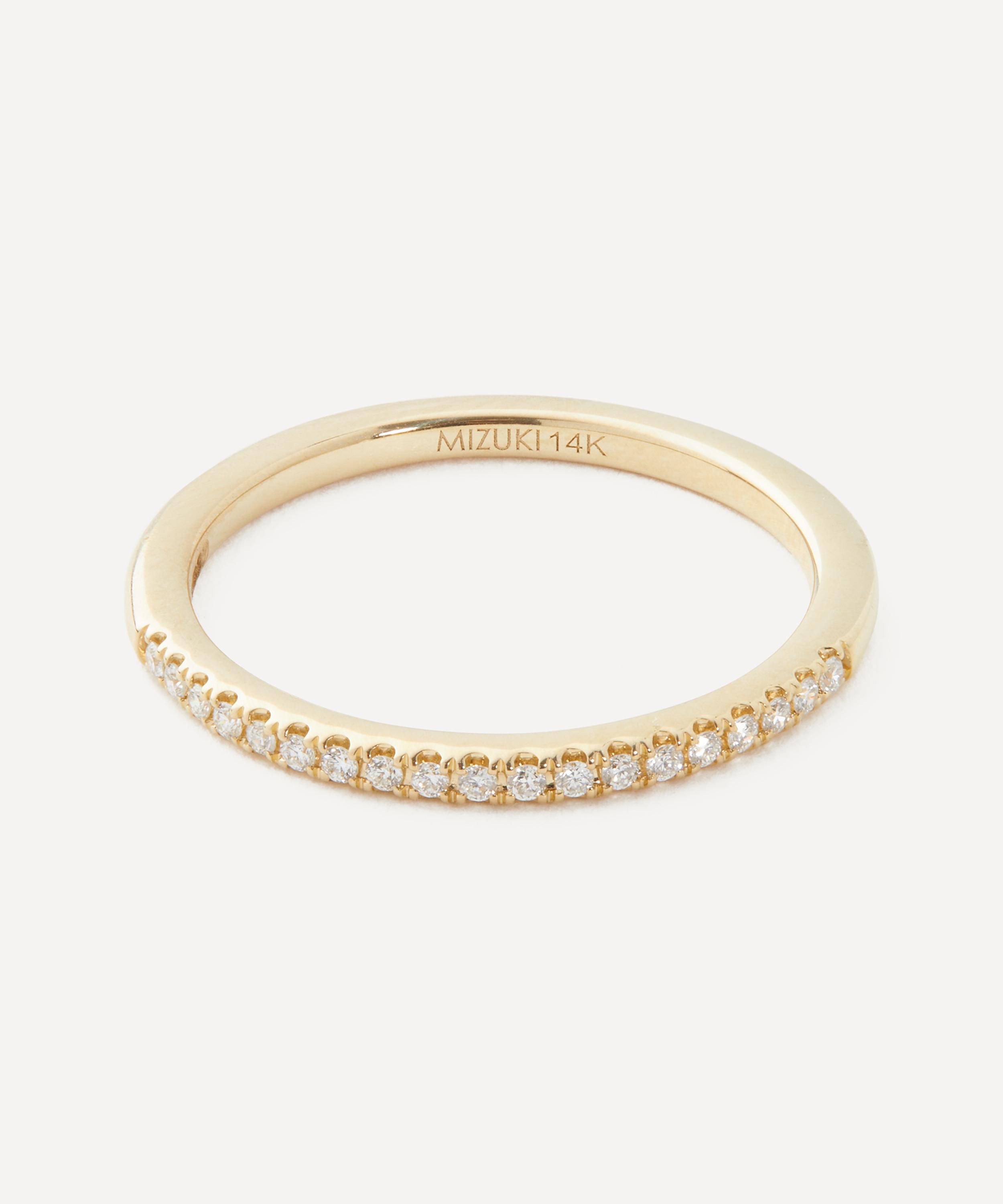 Mizuki - 14ct Gold Diamond Stacking Ring image number 0