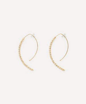 Mizuki - 14ct Gold Small Cut Bead Open Marquise Drop Earrings image number 1