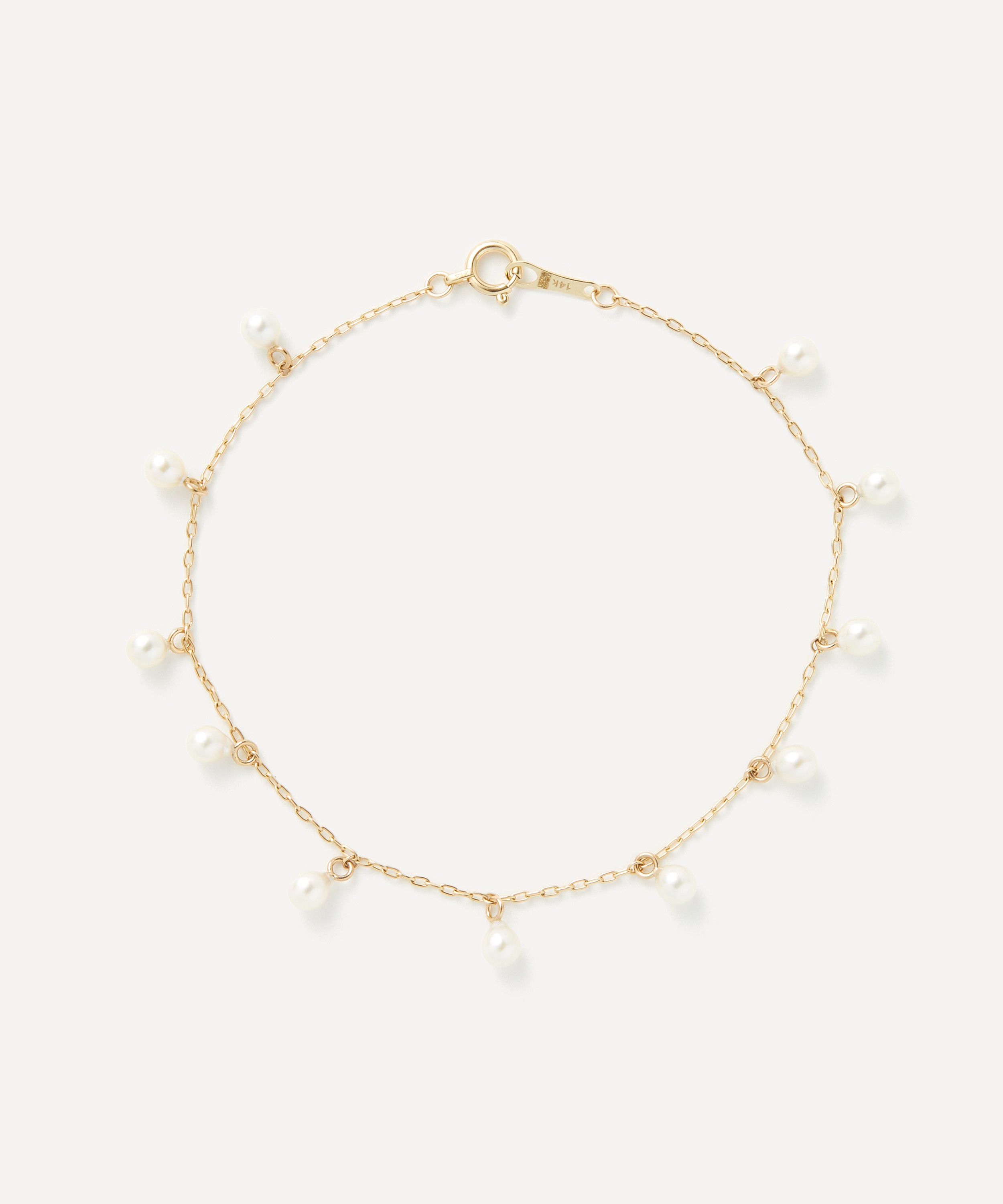 Mizuki - 14ct Gold Pearl Drop Bracelet