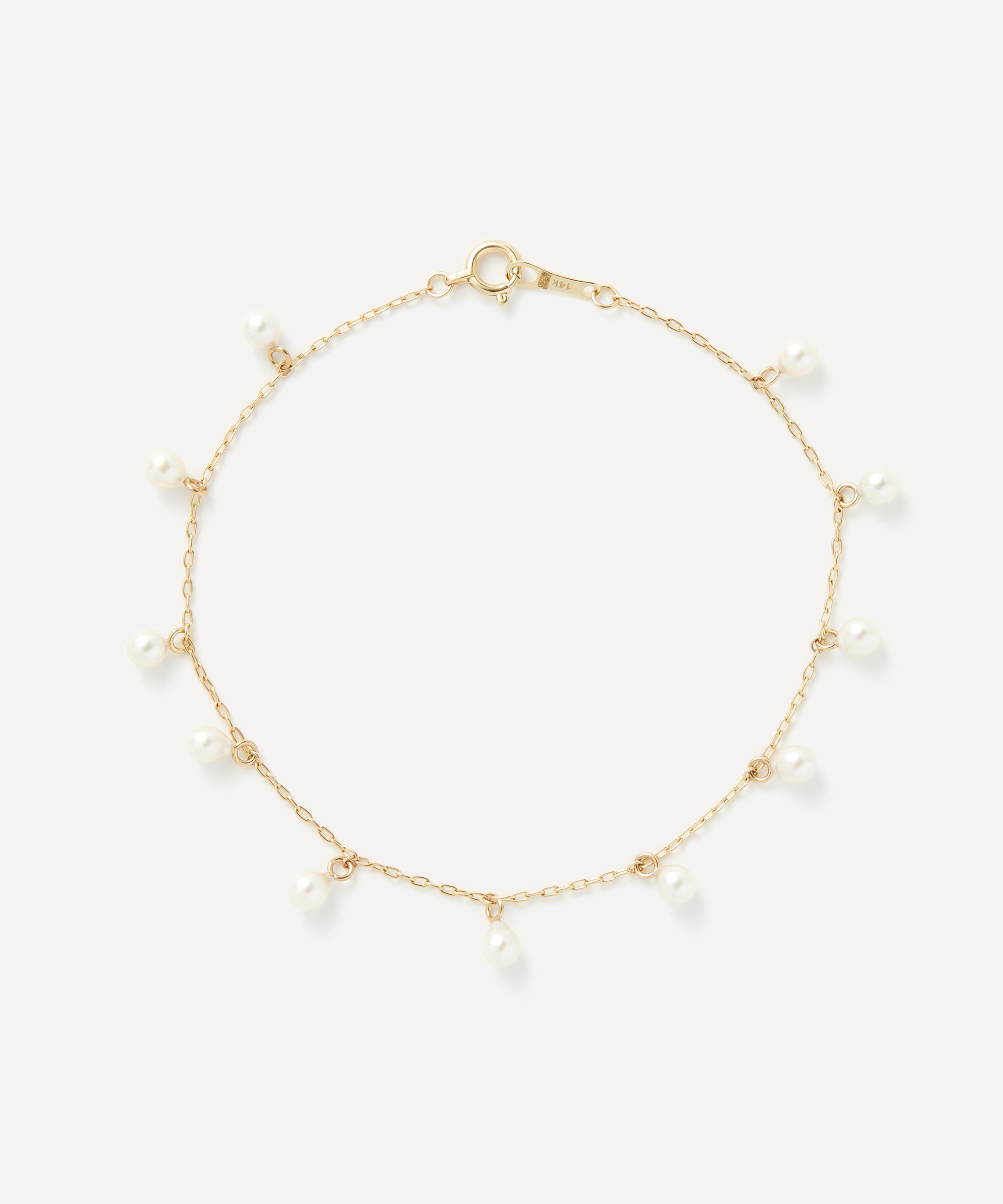 Mizuki - 14ct Gold Pearl Drop Bracelet image number 0