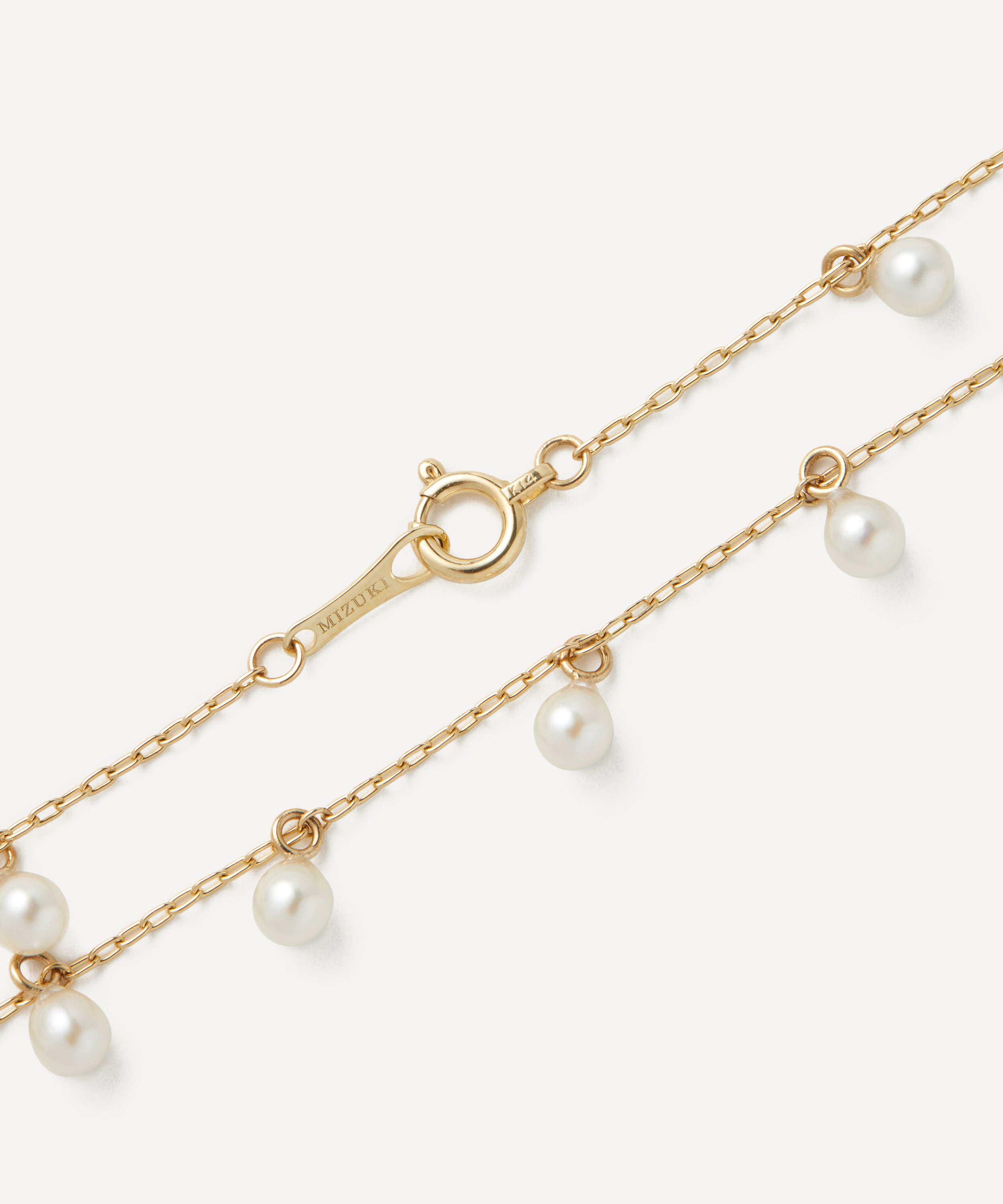 Mizuki - 14ct Gold Pearl Drop Bracelet image number 1