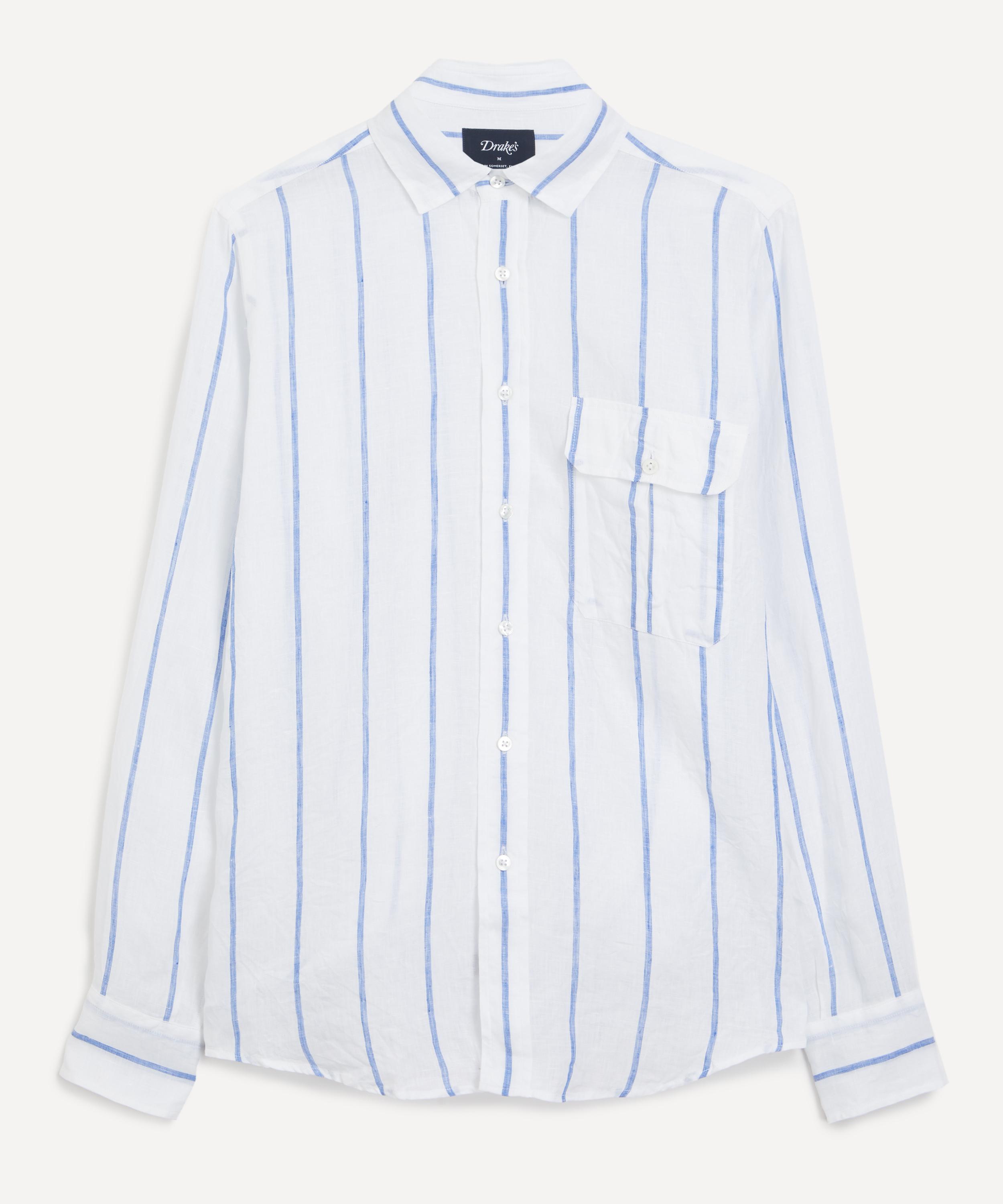 Drakes - Striped Long Sleeved Shirt image number 0