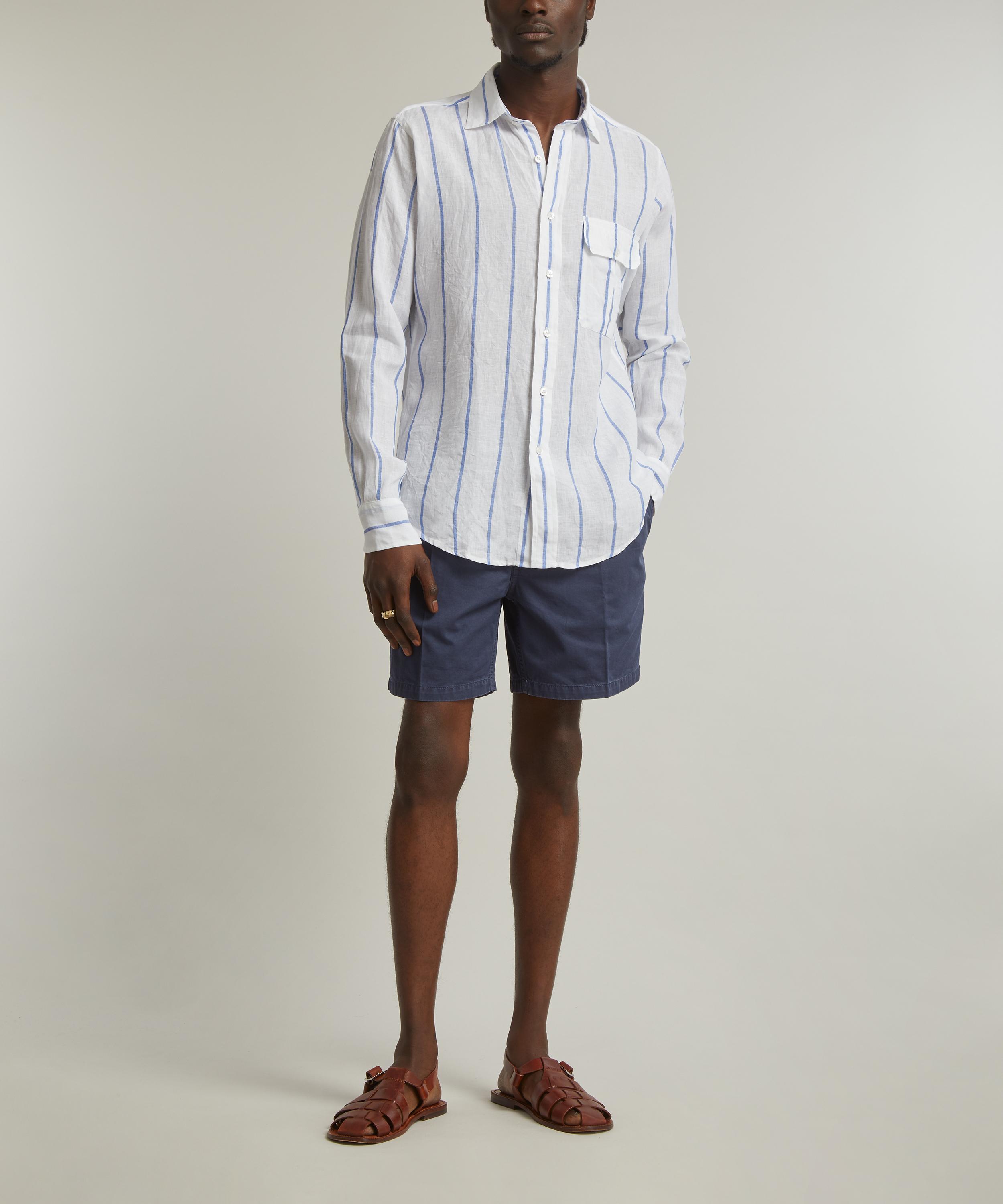 Drakes - Striped Long Sleeved Shirt image number 1