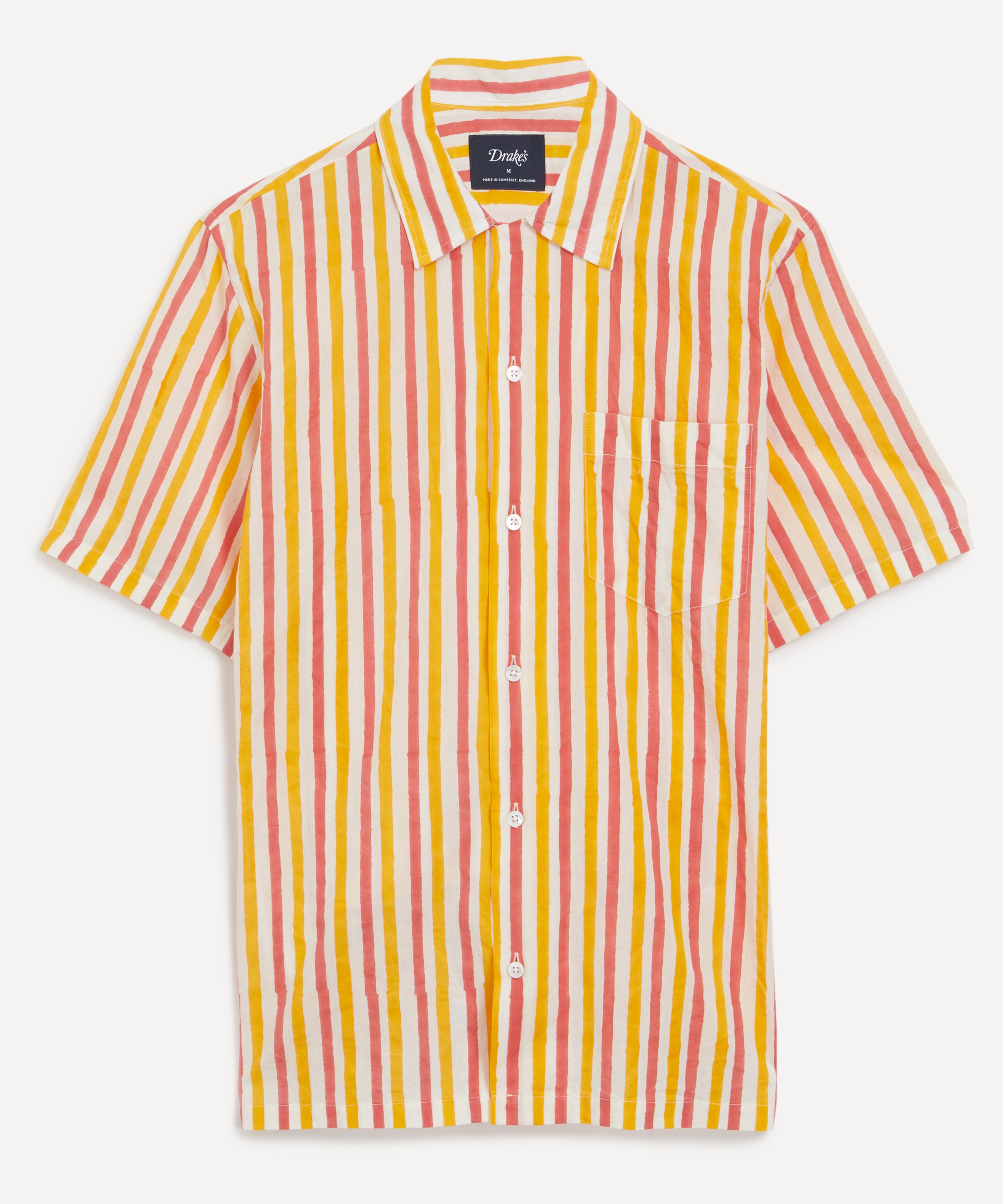 Drakes - Striped Short Sleeved Shirt image number 0