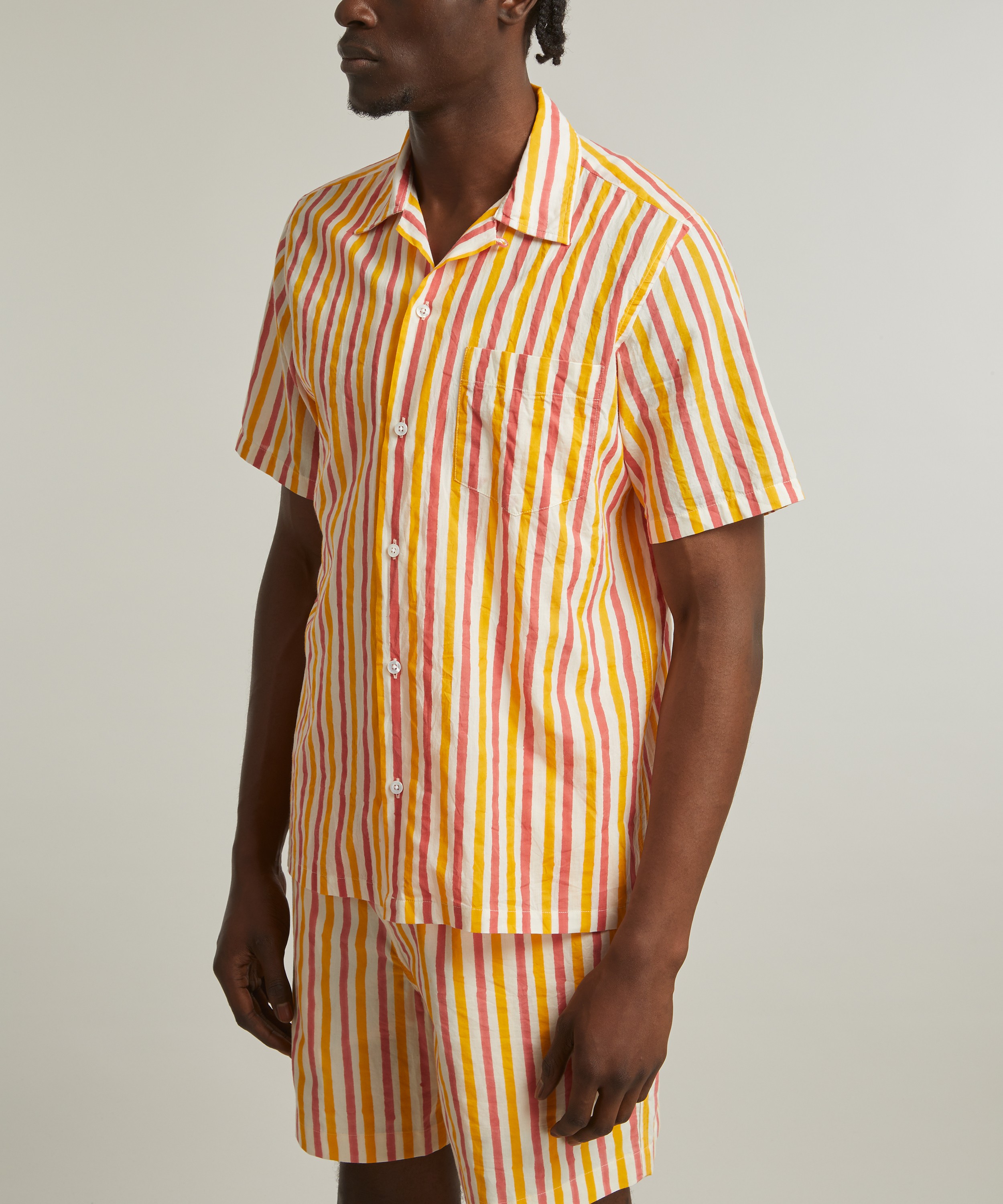 Drakes - Striped Short Sleeved Shirt image number 2