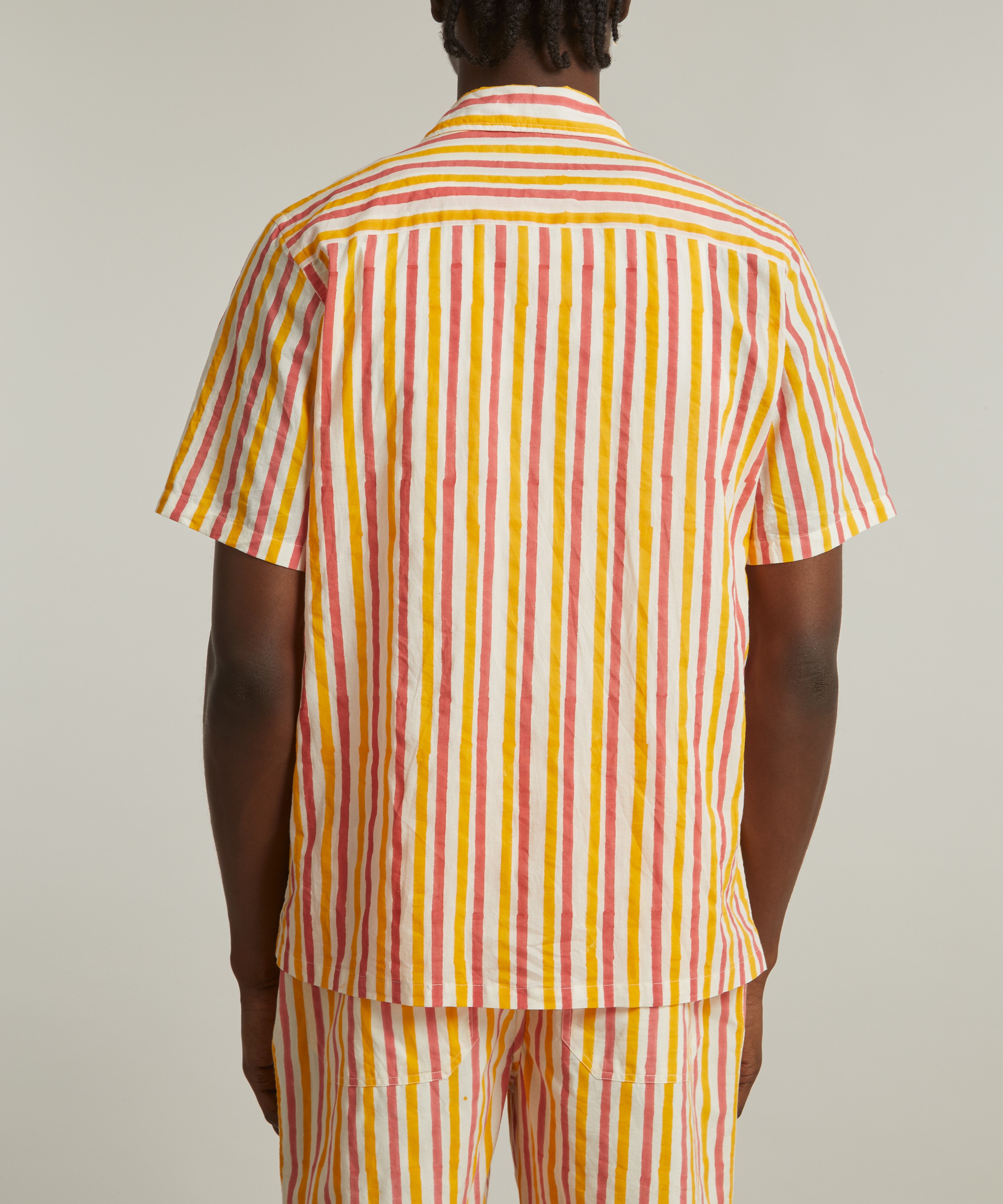 Drakes - Striped Short Sleeved Shirt image number 3