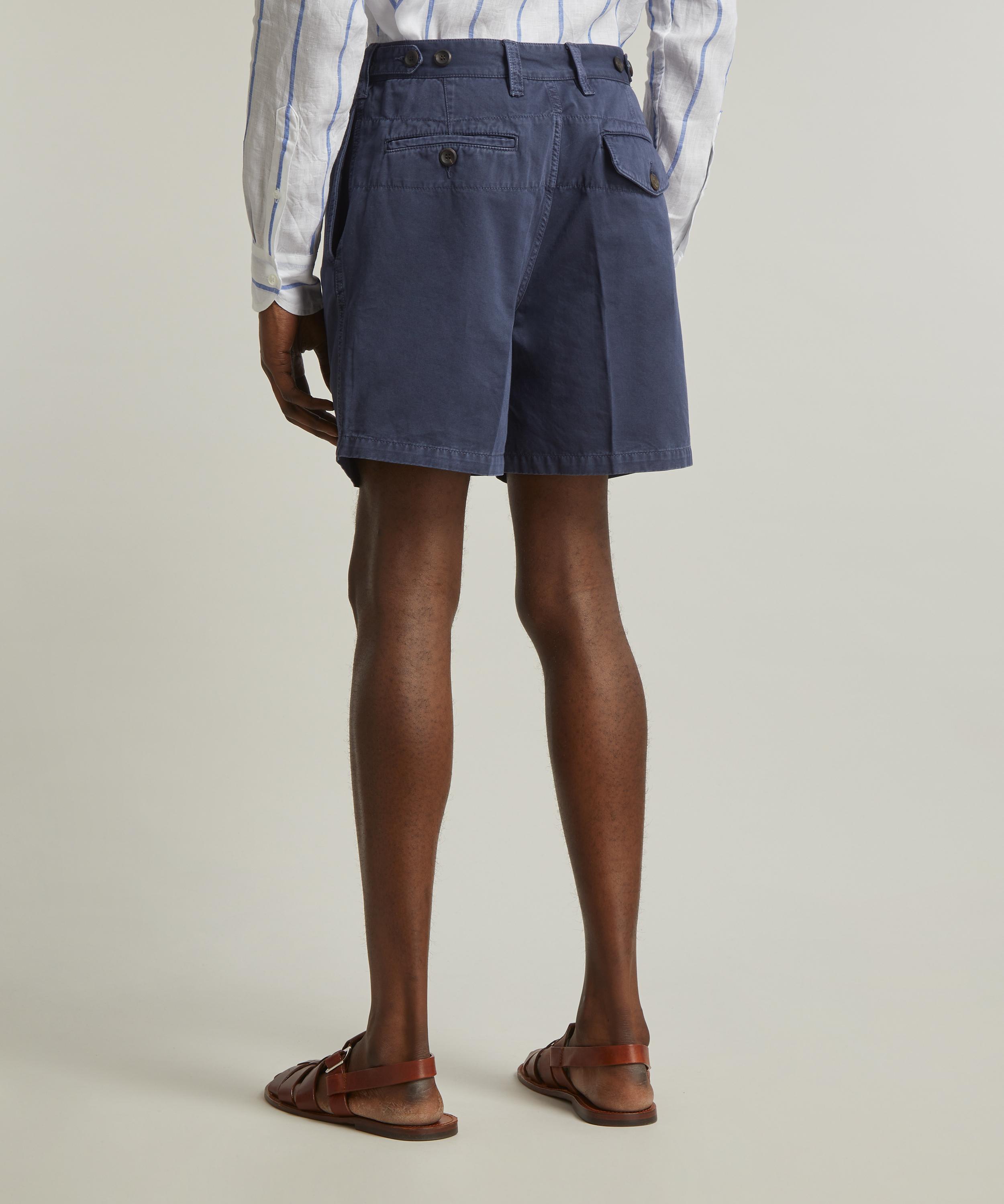 Drakes - Cotton Twill Single-Pleat Shorts image number 3