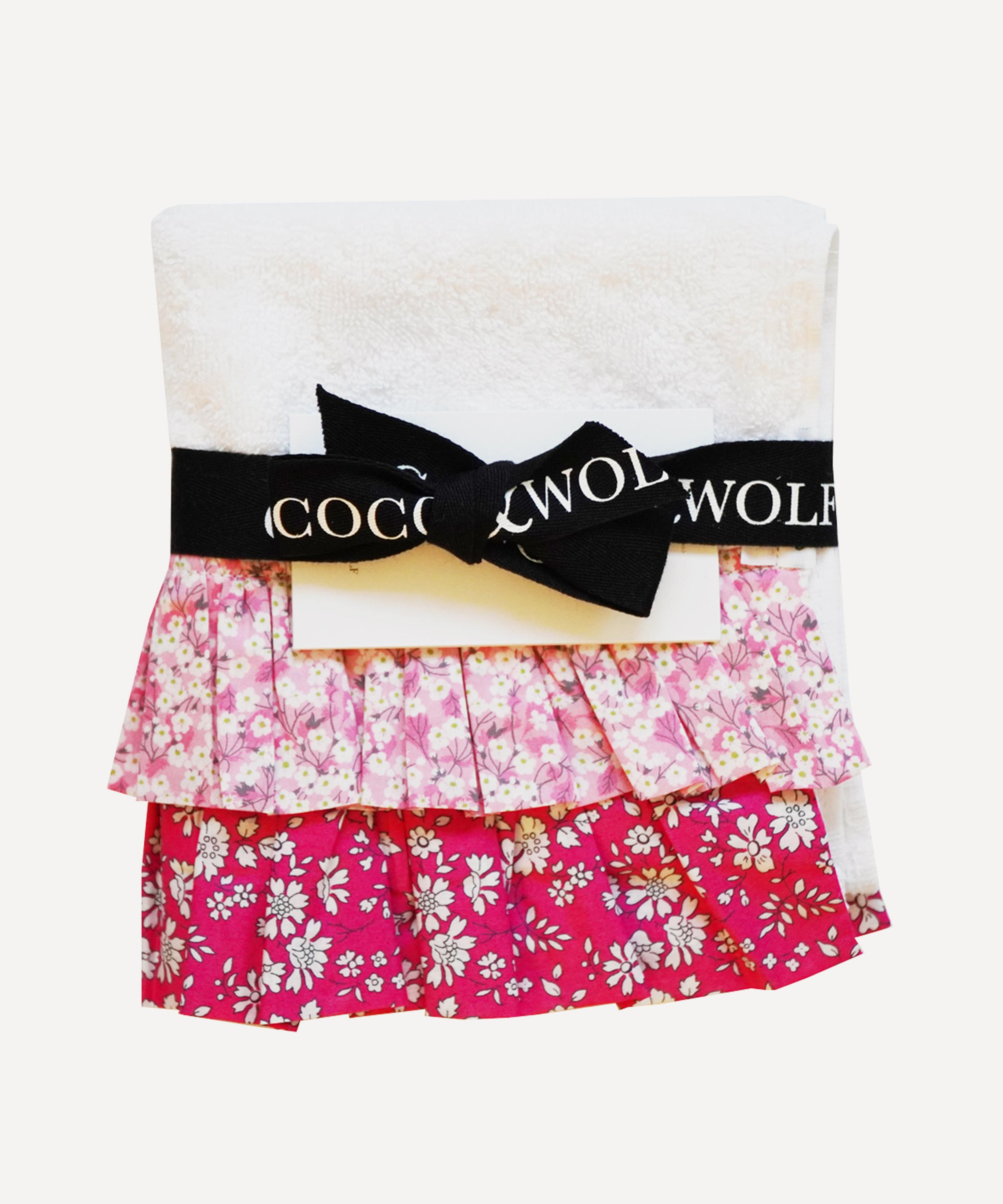Coco & Wolf - Set of Two Mitsi Valeria Pink Double Ruffle Face Towel 33x33cm image number 1