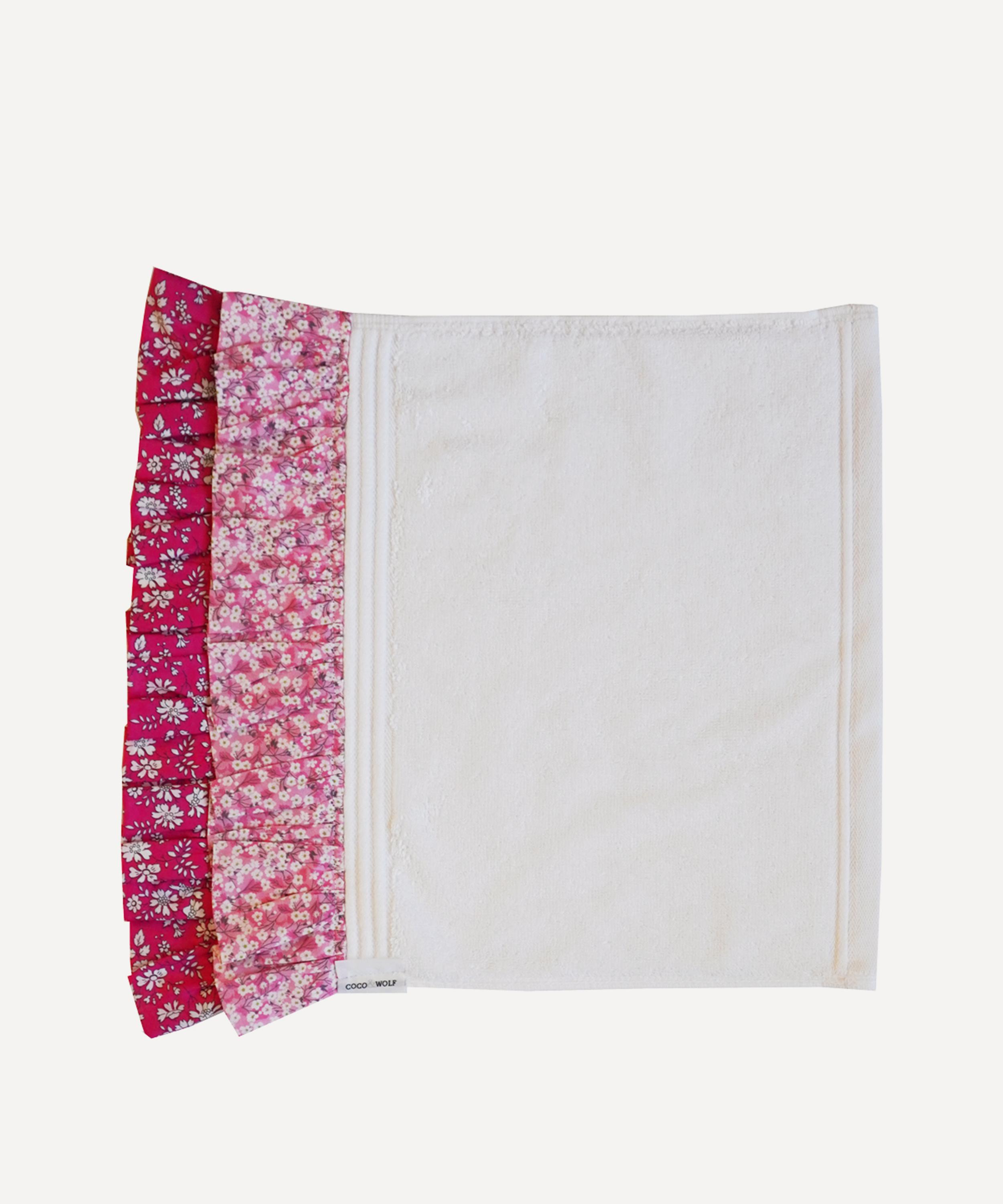 Coco & Wolf - Set of Two Mitsi Valeria Pink Double Ruffle Face Towel 33x33cm image number 2