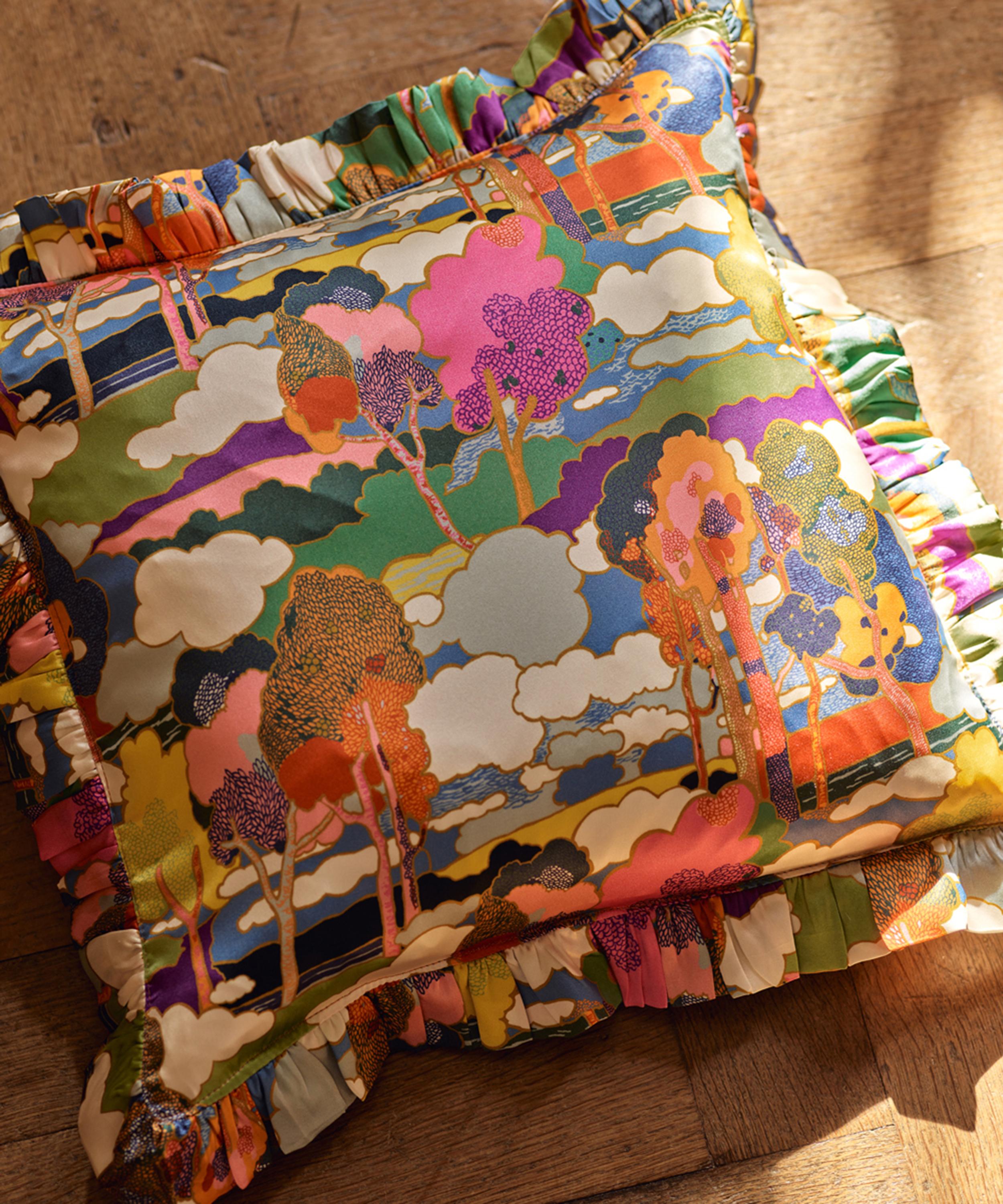 Coco & Wolf - SS24 Patchwork Silk Square Cushion image number 1