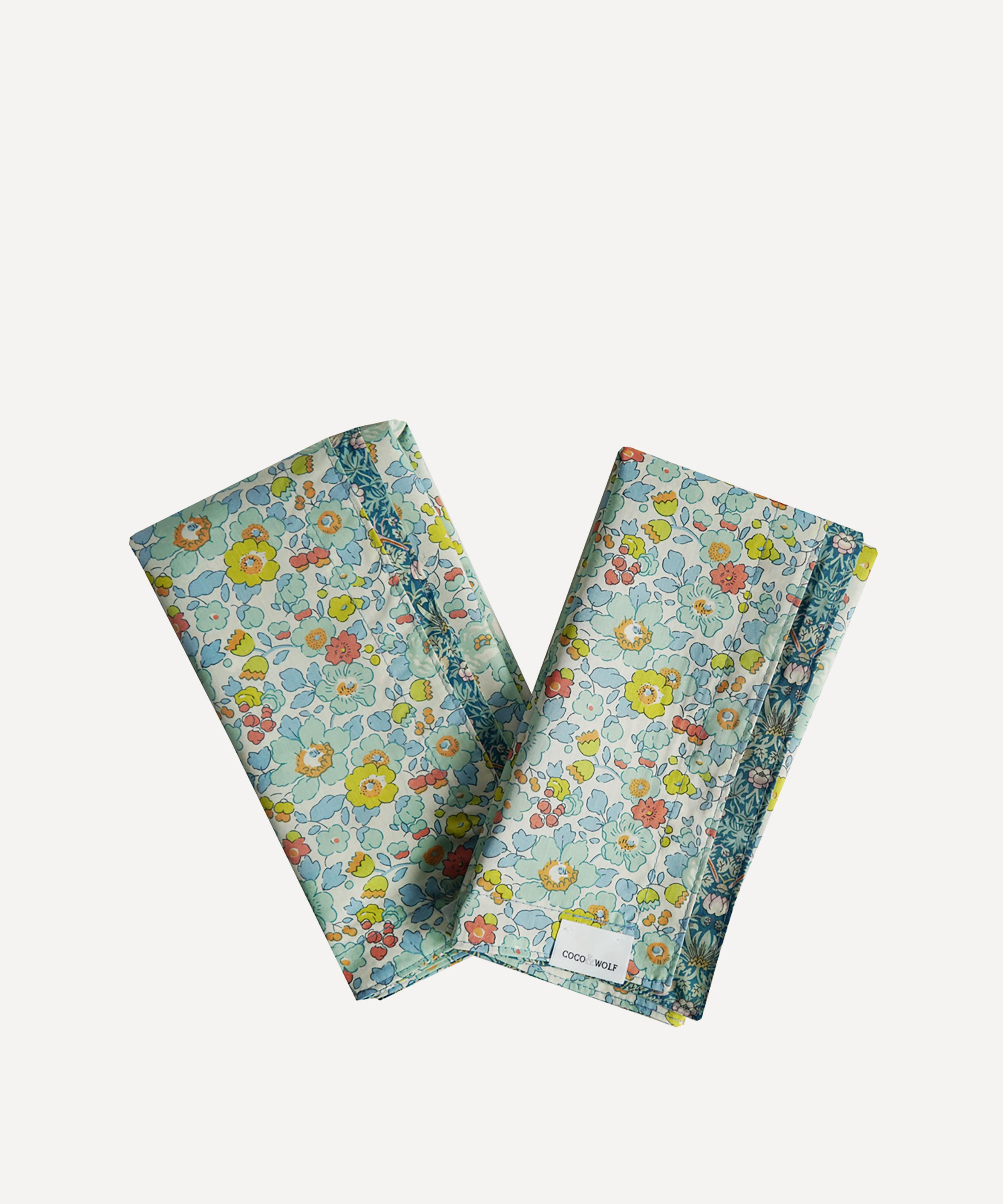 Coco & Wolf - Strawberry Thief and Betsy Sage Stitch Edge Napkins Set of Two image number 0