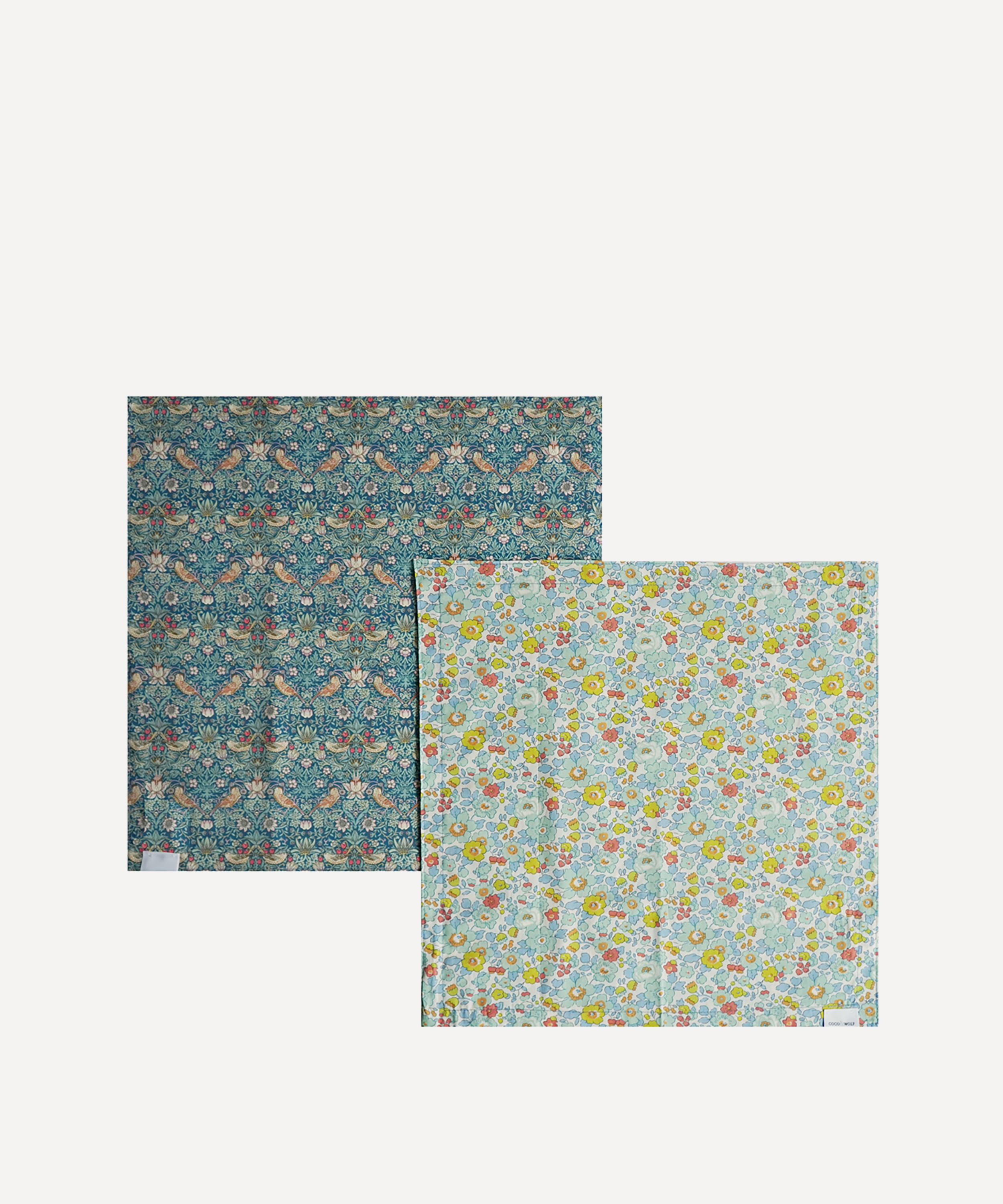 Coco & Wolf - Strawberry Thief and Betsy Sage Stitch Edge Napkins Set of Two image number 1