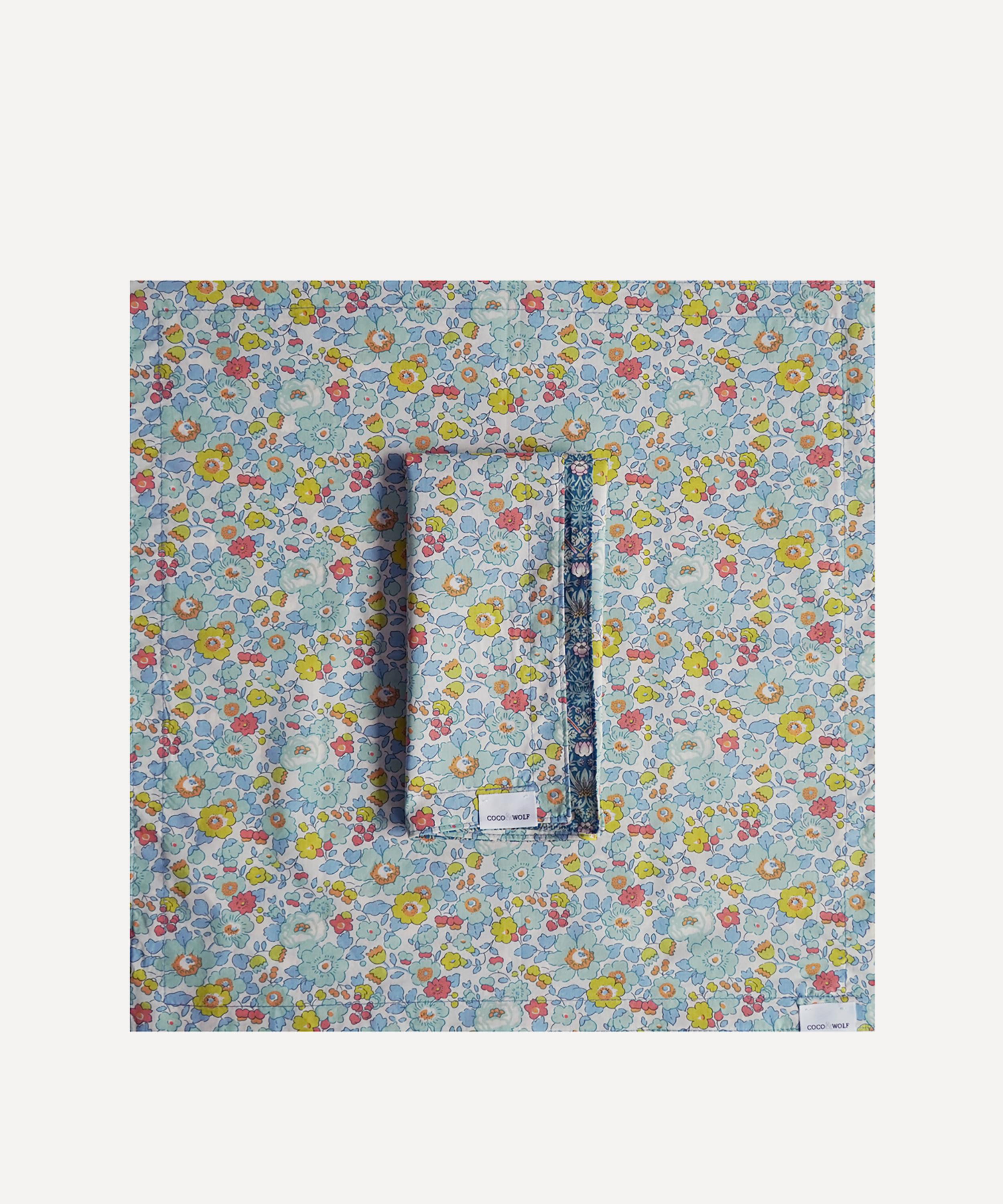 Coco & Wolf - Strawberry Thief and Betsy Sage Stitch Edge Napkins Set of Two image number 3