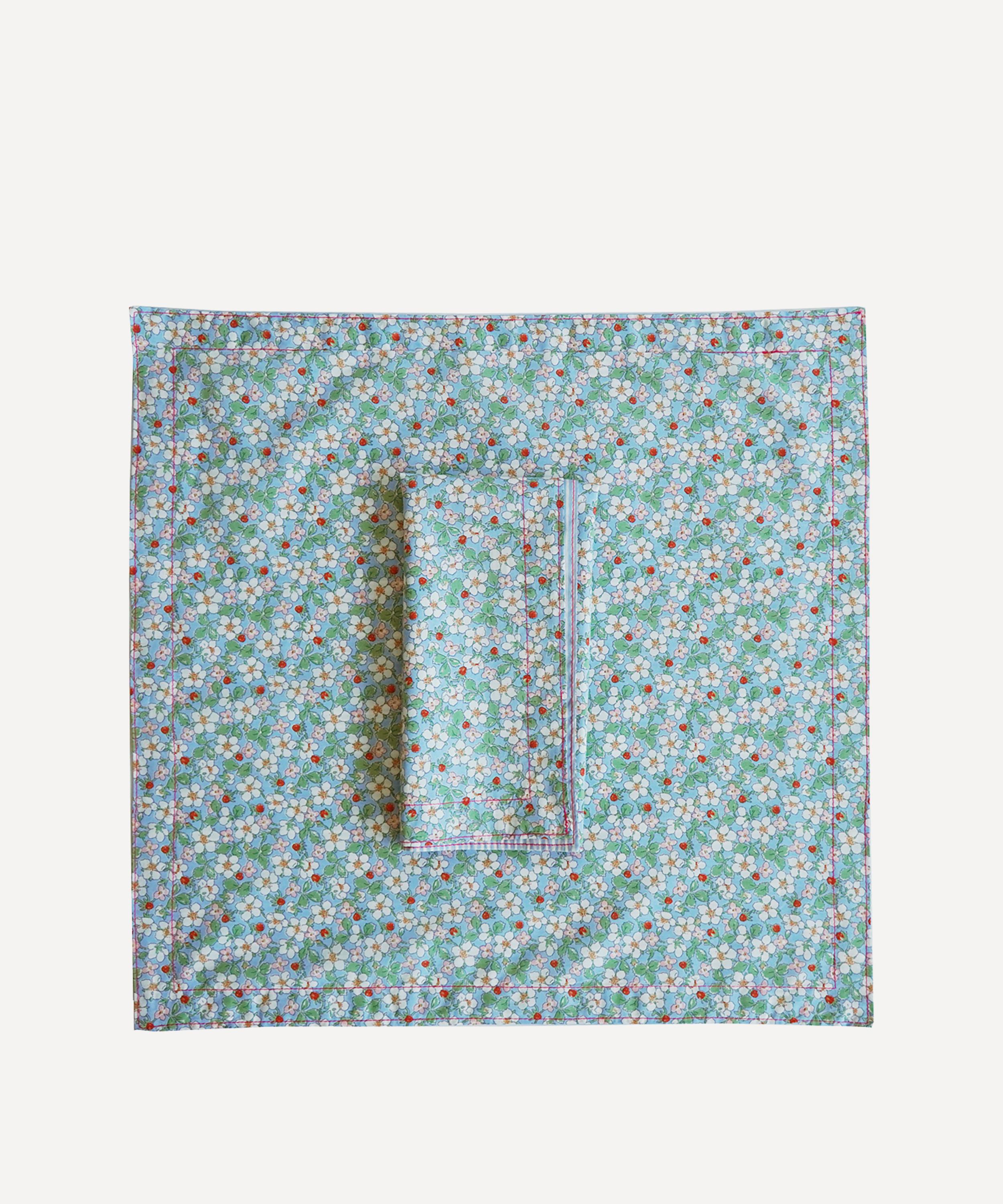 Coco & Wolf - Paysanne Blossom and Elements Blue Stitch Edge Napkins Set of Two image number 4