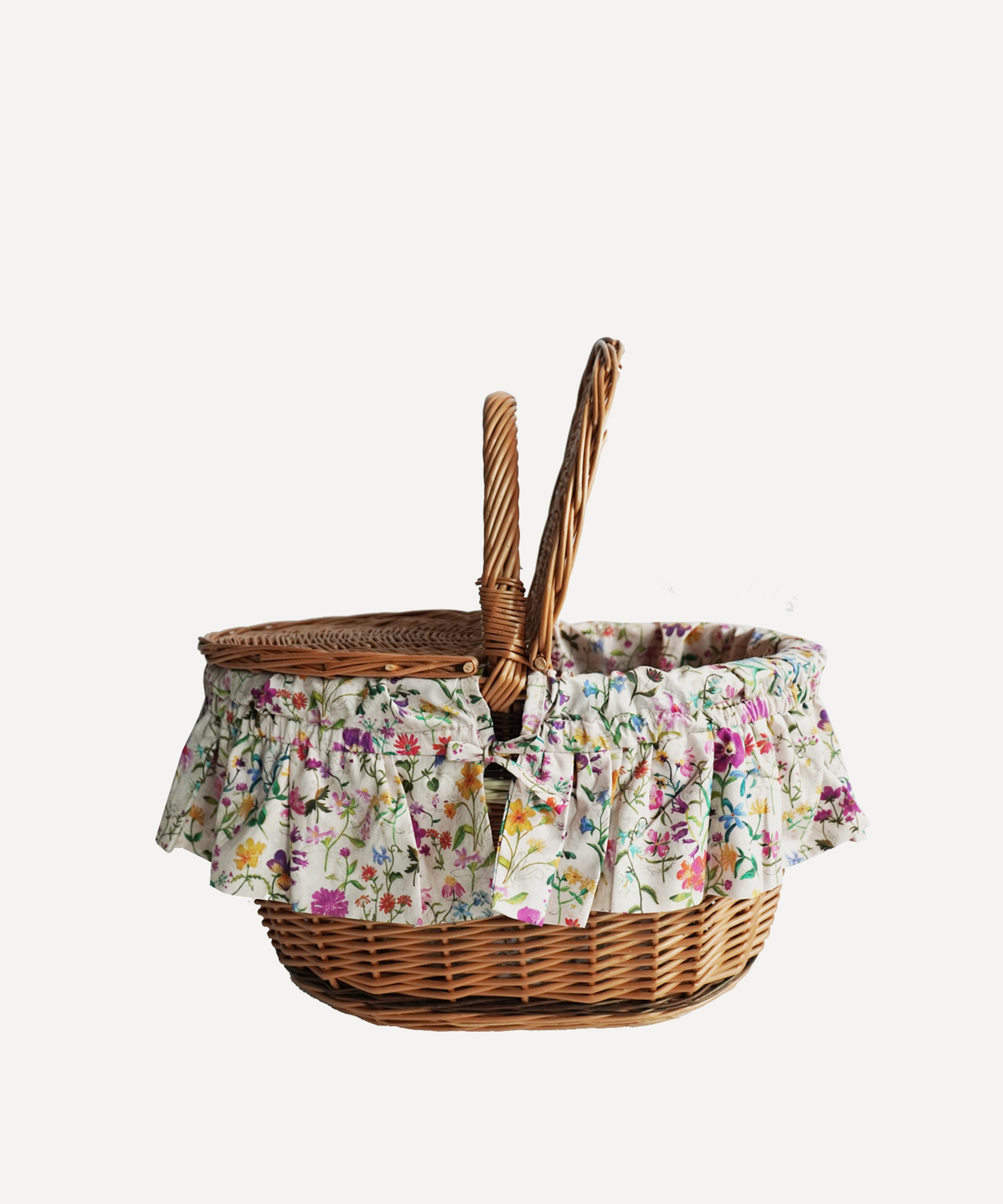 Coco & Wolf - Linen Garden Oval Wicker Picnic Basket image number 2