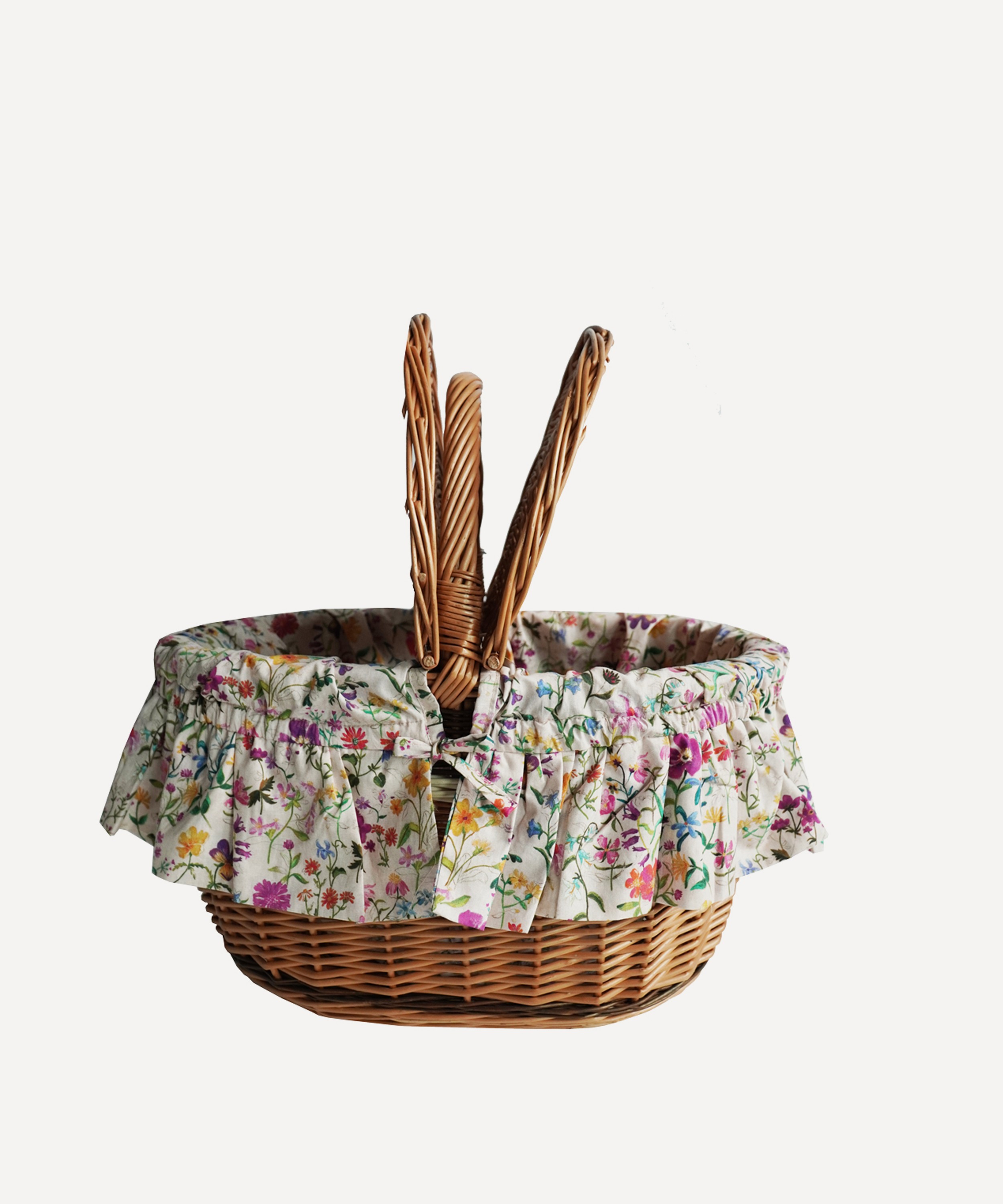 Coco & Wolf - Linen Garden Oval Wicker Picnic Basket image number 3