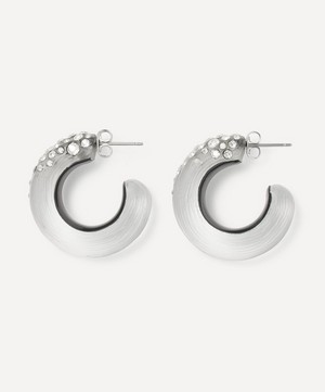 Alexis Bittar - Rhodium-Plated Lucite Crystal Hoop Earrings image number 1